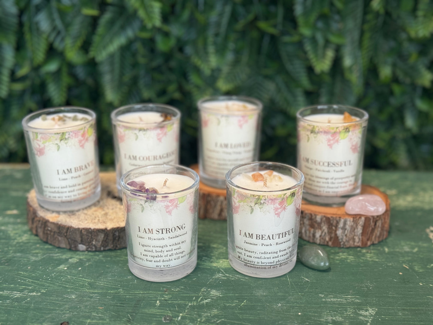 Crystal Candle Affirmation Set